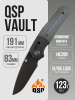 Нож QSP Vault, Black Stonewashed 14C28N, Aluminium Bolster/Micarta Black, QS157-A2 Нож QSP Vault, Black Stonewashed 14C28N, Aluminium Bolster/Micarta Black, QS157-A2
